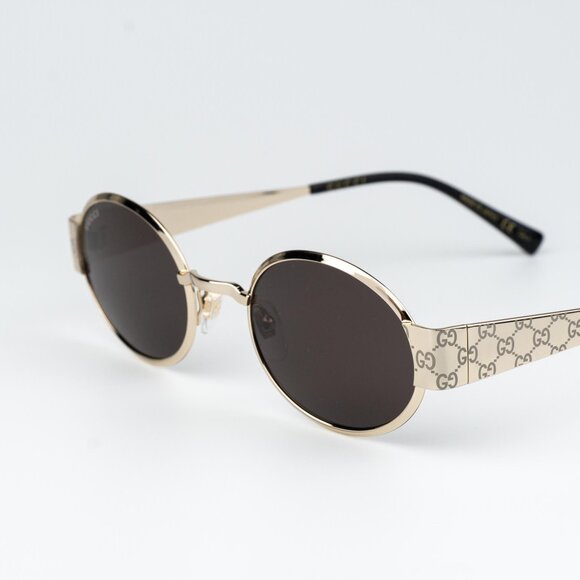 Gucci Women Sunglasses Gold Brown Round GG1854S 005 NEW AUTHENTIC - Picture 4 of 13